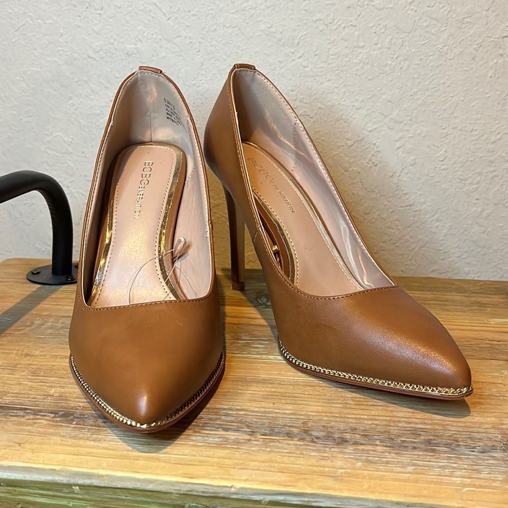 BCBGeneration Tan Leather Heels